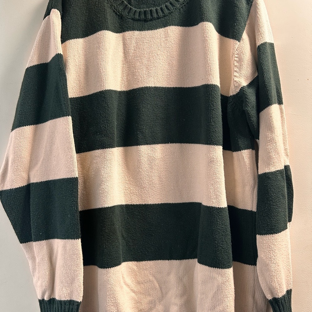 Striped Black and Cream Men's Sweater
